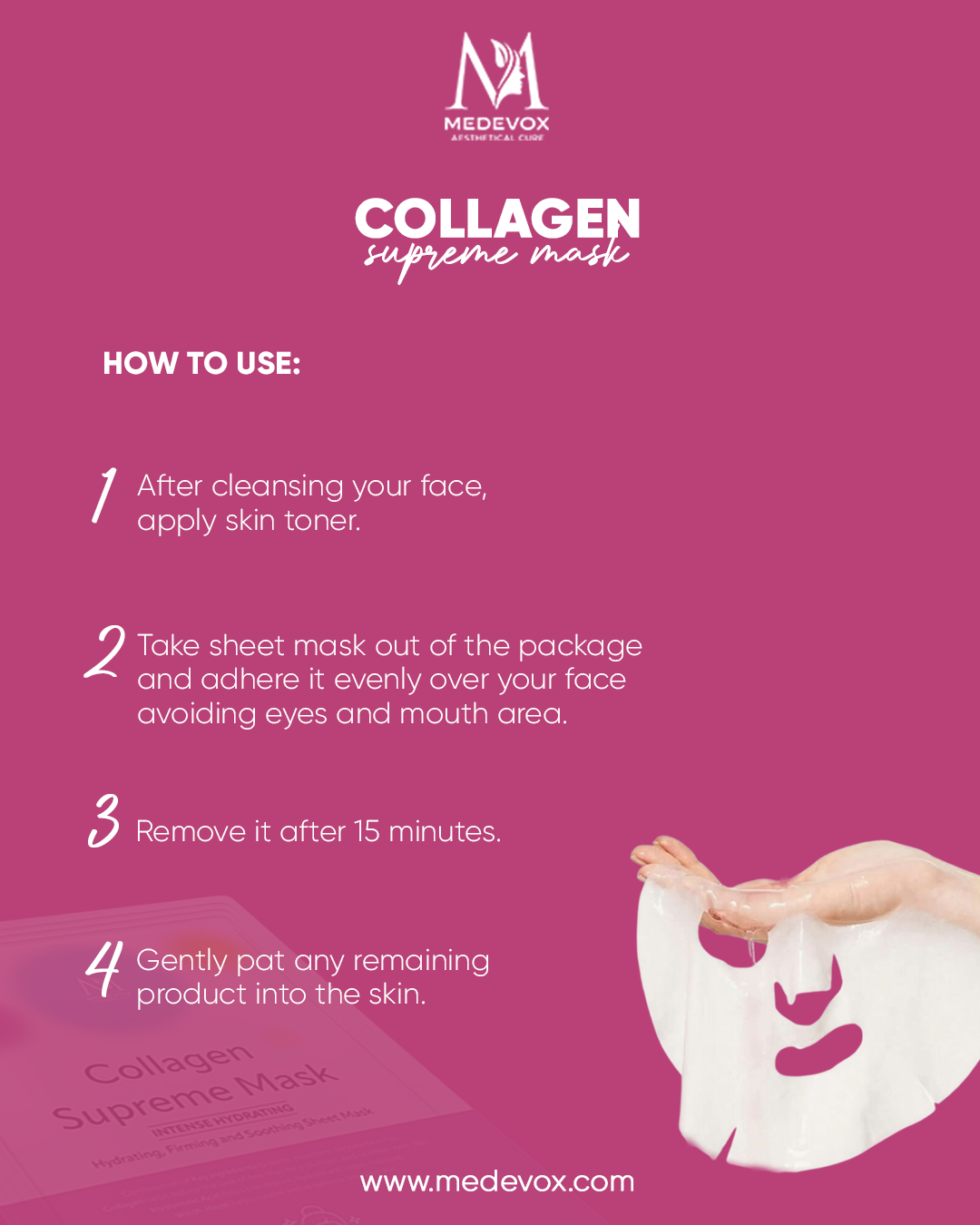 Medevox COLLAGEN SUPREME MASK Pack of 3