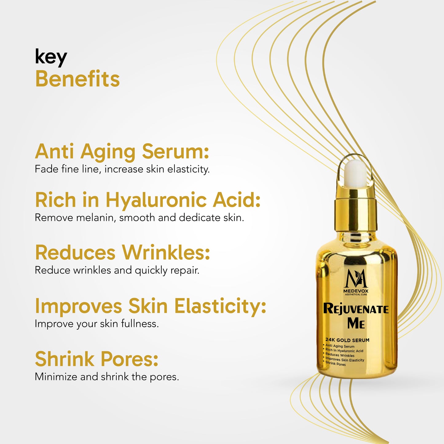 Rejuvenate ME | 24K Gold Serum  Hydrate Dry Skin