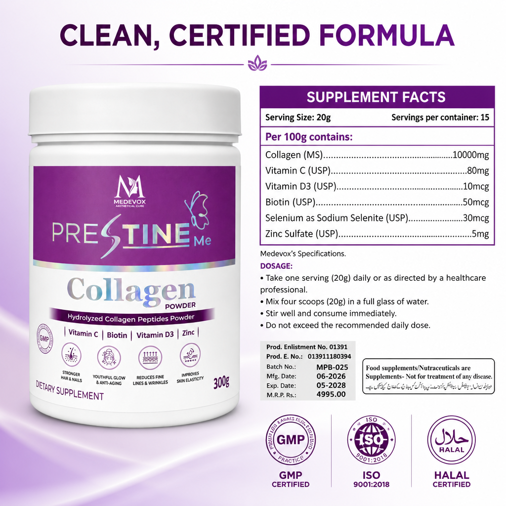 Medevox Prestine Me Hydrolyzed Collagen Powder – (300g)