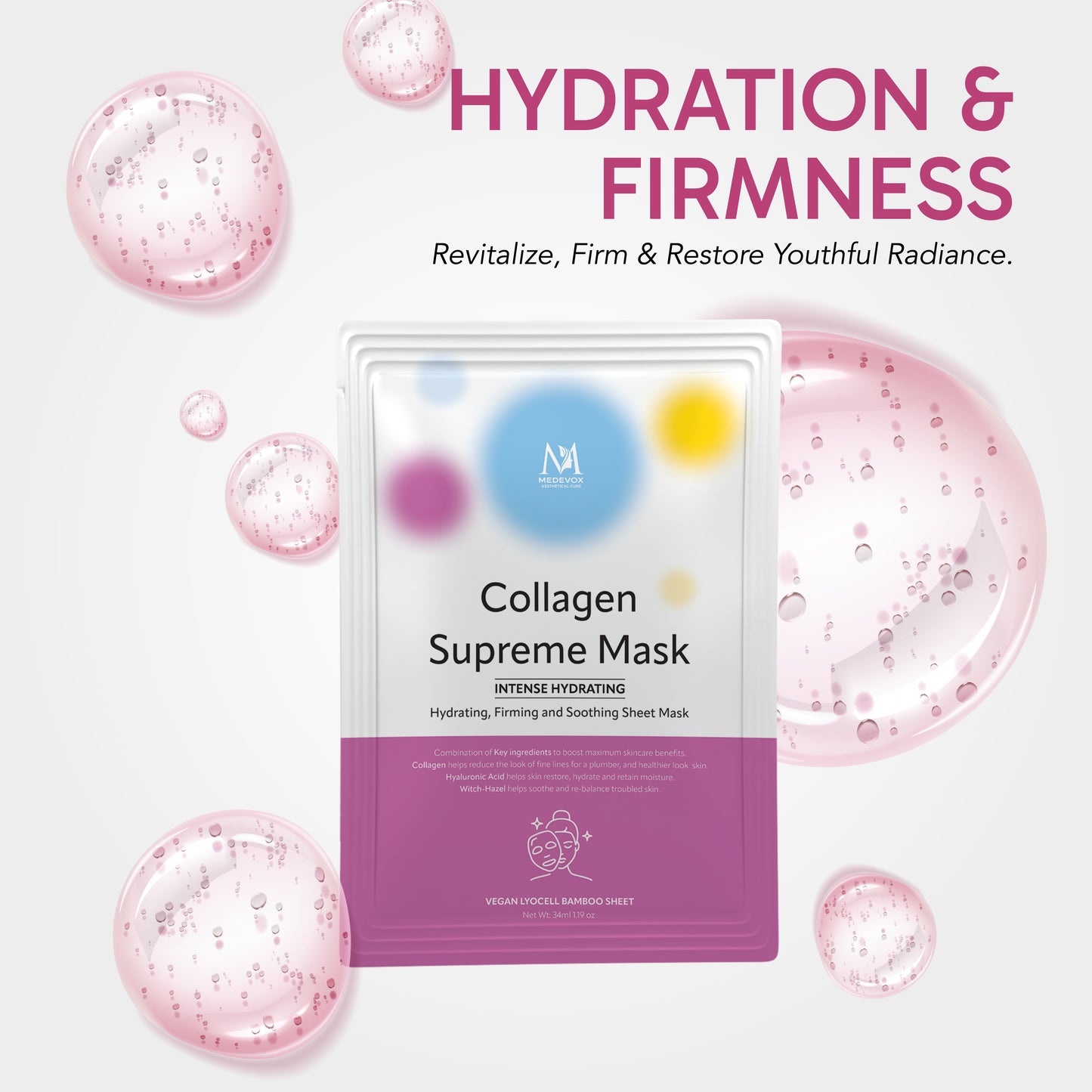 Medevox COLLAGEN SUPREME MASK Pack of 3