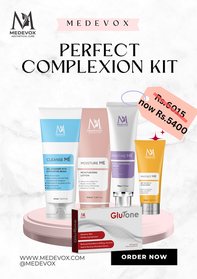 Perfect complexion Kit: Glutone tablets | Cleanse ME | Moisture ME | Protect ME spf 60 | Pristine ME